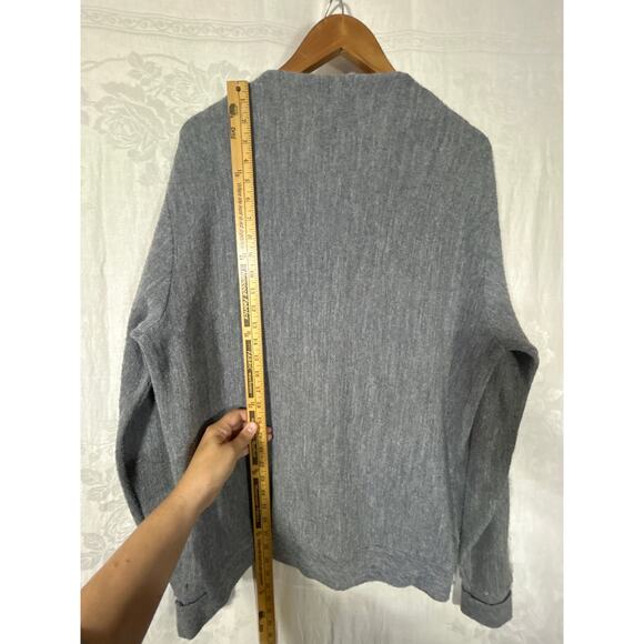Vintage Sweater Cardigan XL Gray Equestrian Steeplechase USA Made - Picture 11 of 12